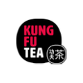 kung fu tea logo in black and pink circle
