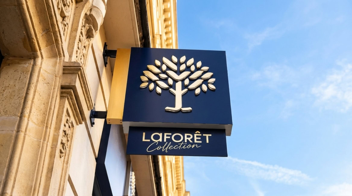enseigne la forêt collection sur façade Élégante