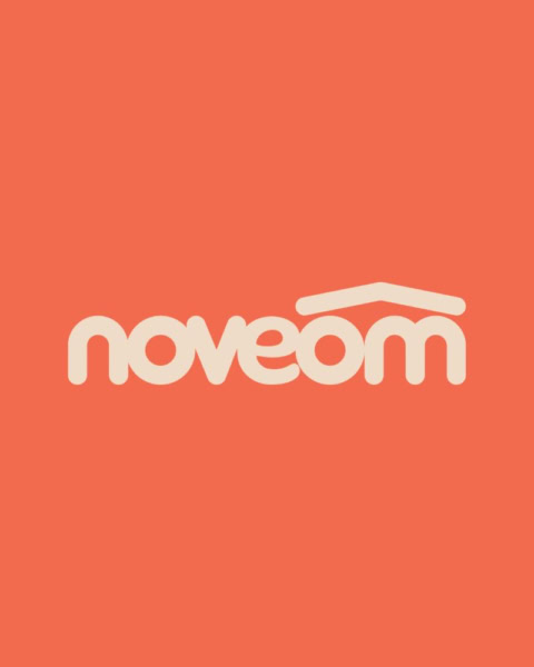logo noveom minimaliste orange et crème