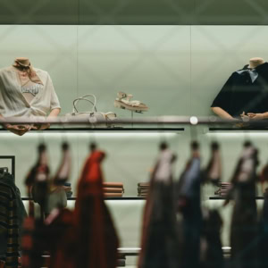 luxury fashion boutique window display
