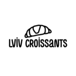logo lviv croissants z rogalikiem na białym tle