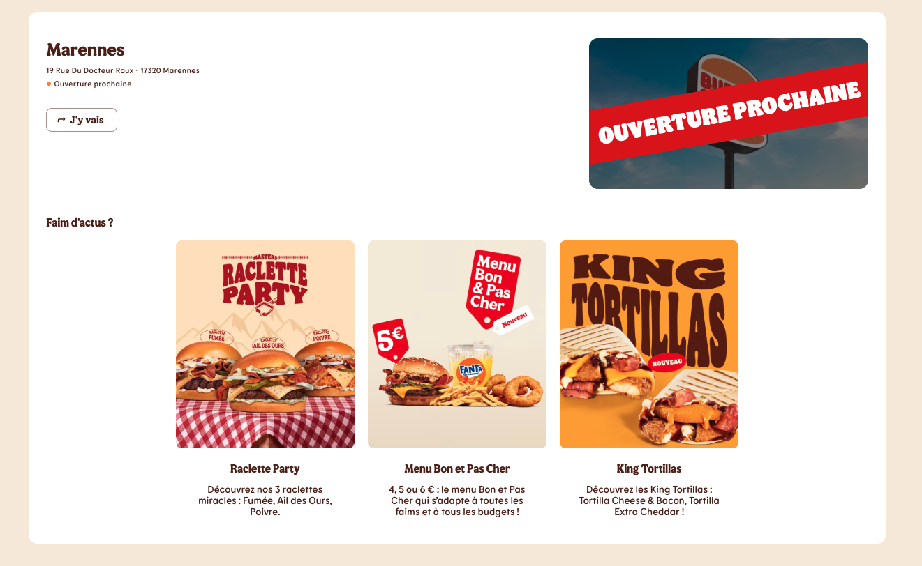 burger king marennes : ouverture prochaine et promos