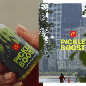 anuncio mcdonald’s pickle boost con skyline urbano
