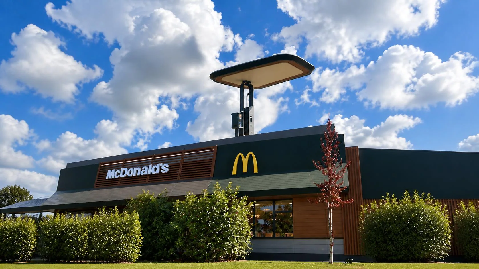 mcdonald’s moderne sous ciel bleu ensoleillé