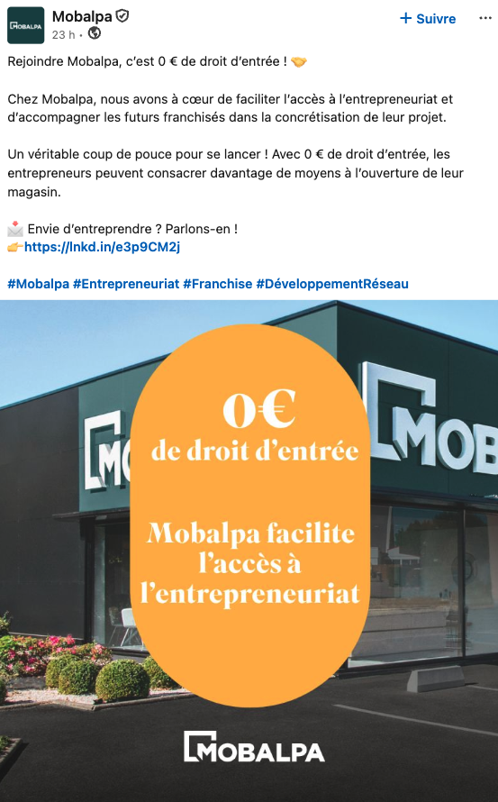 mobalpa : franchise sans droit d’entrée, entrepreneuriat facilité