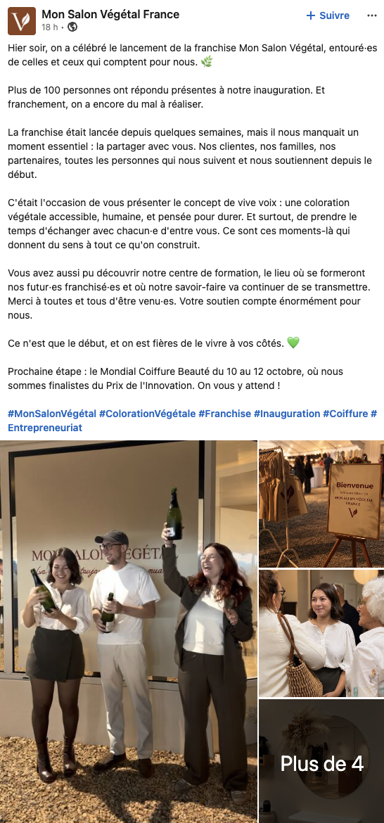 inauguration de la franchise mon salon végétal france