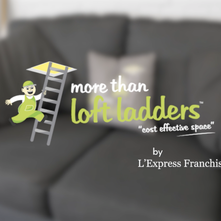 more than loft ladders logo on sofa background