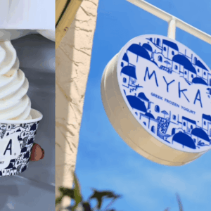 myka: yogur helado griego y rótulo exterior