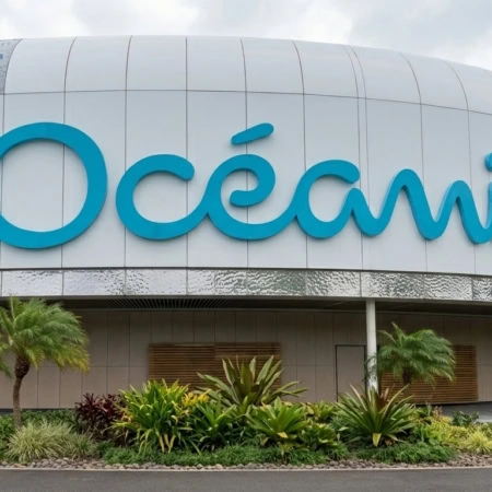 façade moderne océanis et jardin tropical