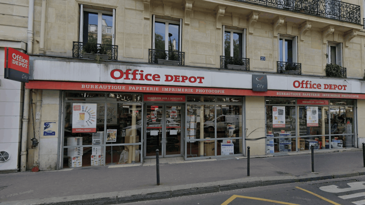 façade office depot sur rue parisienne