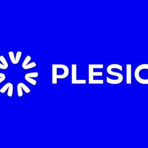 logo plesio bleu et blanc moderne