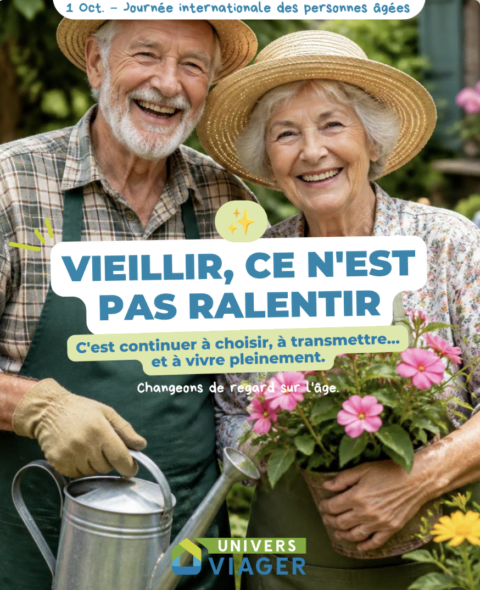 affiche positive : bien vieillir au jardin