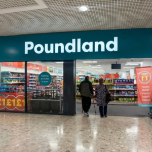 poundland storefront in shopping mall, uk