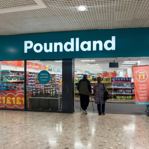 poundland storefront in shopping mall, uk