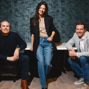 professional team portrait in modern lounge