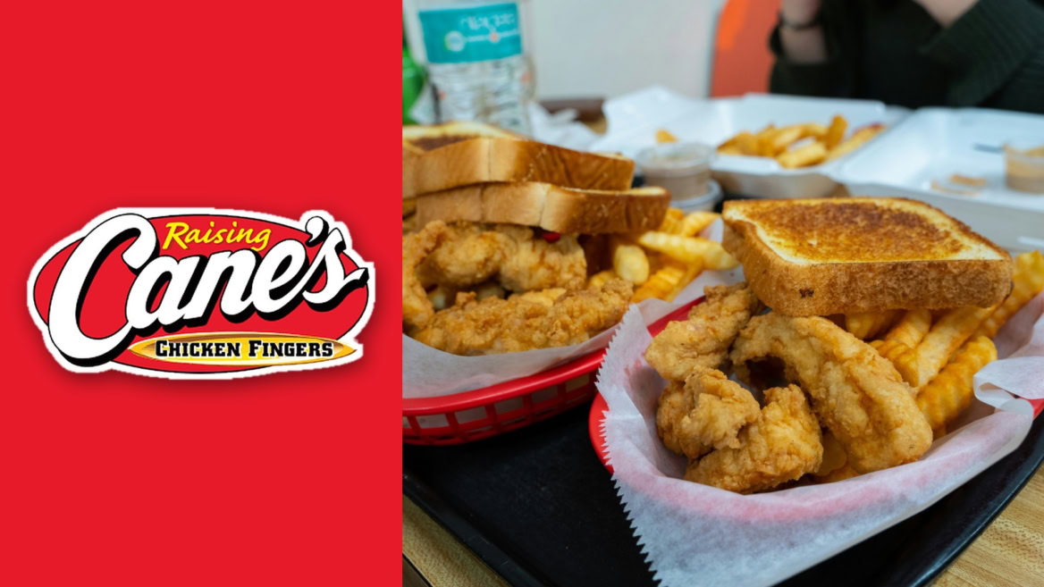 raising cane’s logo and chicken fingers meal