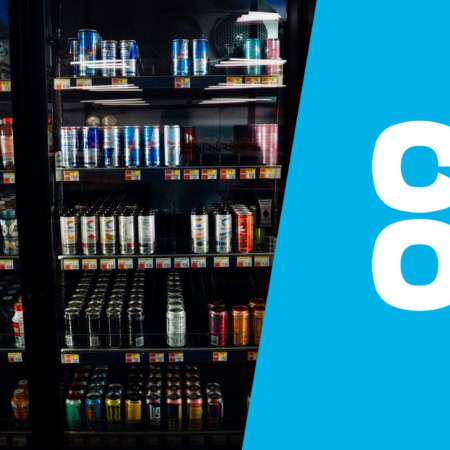 co op chilled drinks display, convenience store fridge