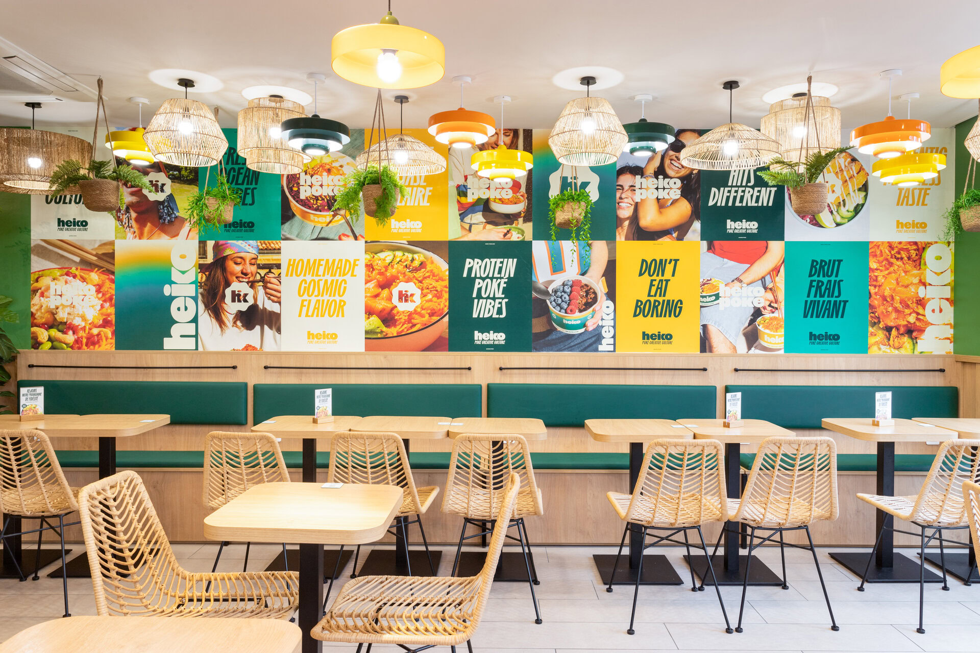 intérieur heiko : restaurant healthy et coloré