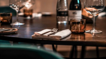 elegant wine table setting in warm light