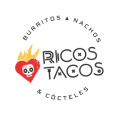 logo ricos tacos: burritos, margaritas y cócteles