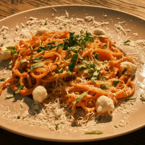 rustic herb pasta with creamy cheese