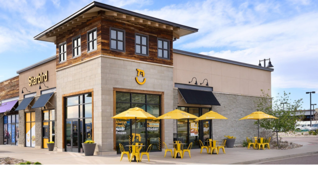 modern starbird restaurant exterior with patio