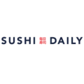 logo sushi daily bleu marine et carré rouge