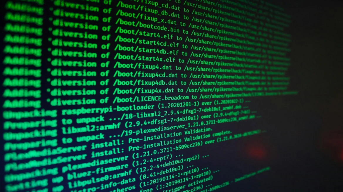 console linux raspberry pi : installation en cours