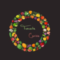 couronne de légumes bio sur fond noir