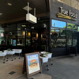 true food kitchen exterior with modern glass facade
