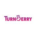 logo turn3berry rose magenta moderne