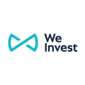 logo we invest turquoise et bleu marine